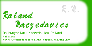 roland maczedovics business card